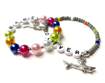 Shark Party Favors Charm bracelet. Boys & Girls Personalized name bracelet. Kids Shark bracelet. Gift for Little Girls, Boys Shark Gift