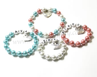 Mom and her girls Personalized customized bracelets for Mother Big Sister Middle Sister & Little Sister ONE BRACELET big sister gift