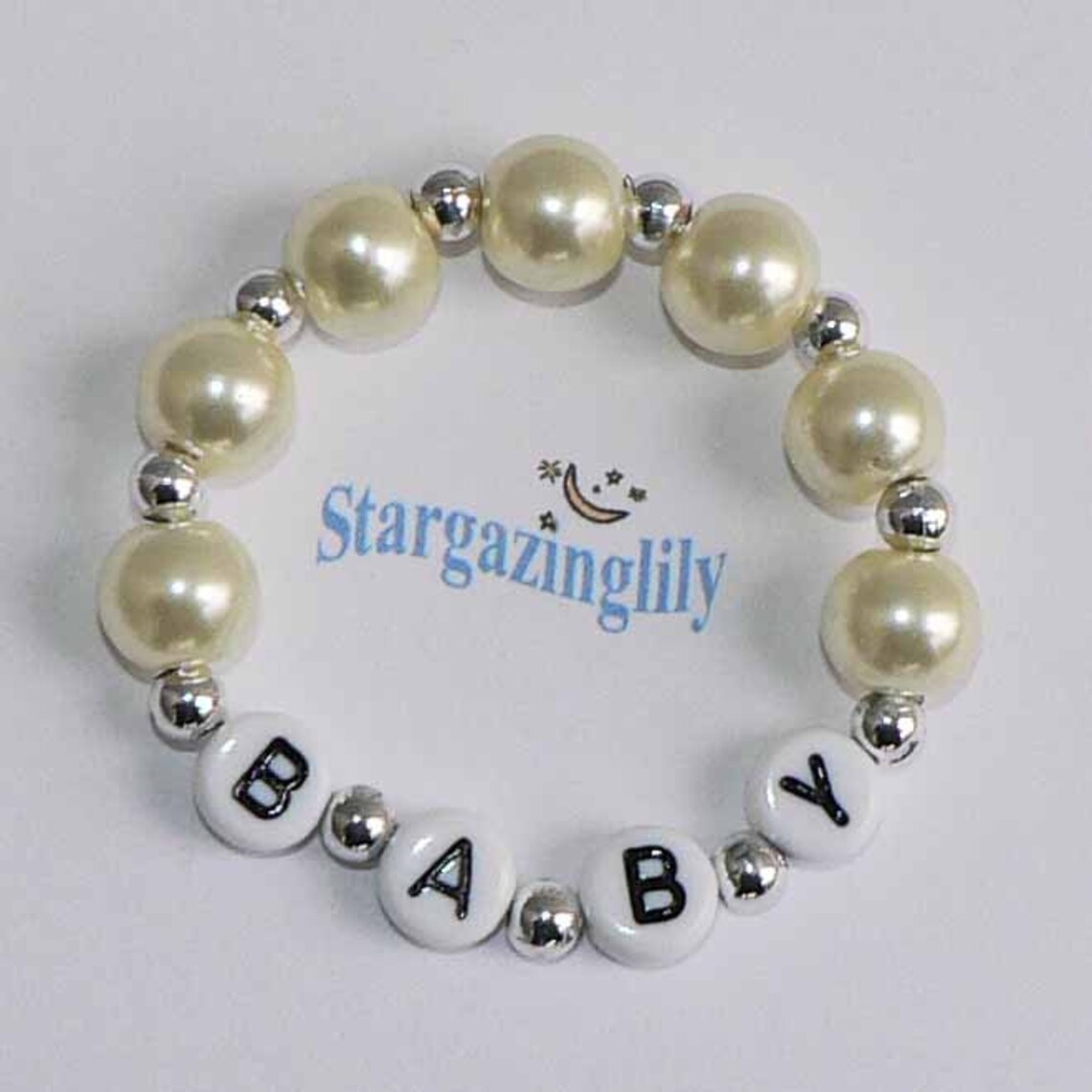 Newborn Keepsake Personalized Name Bracelet Pink Pearl Etsy