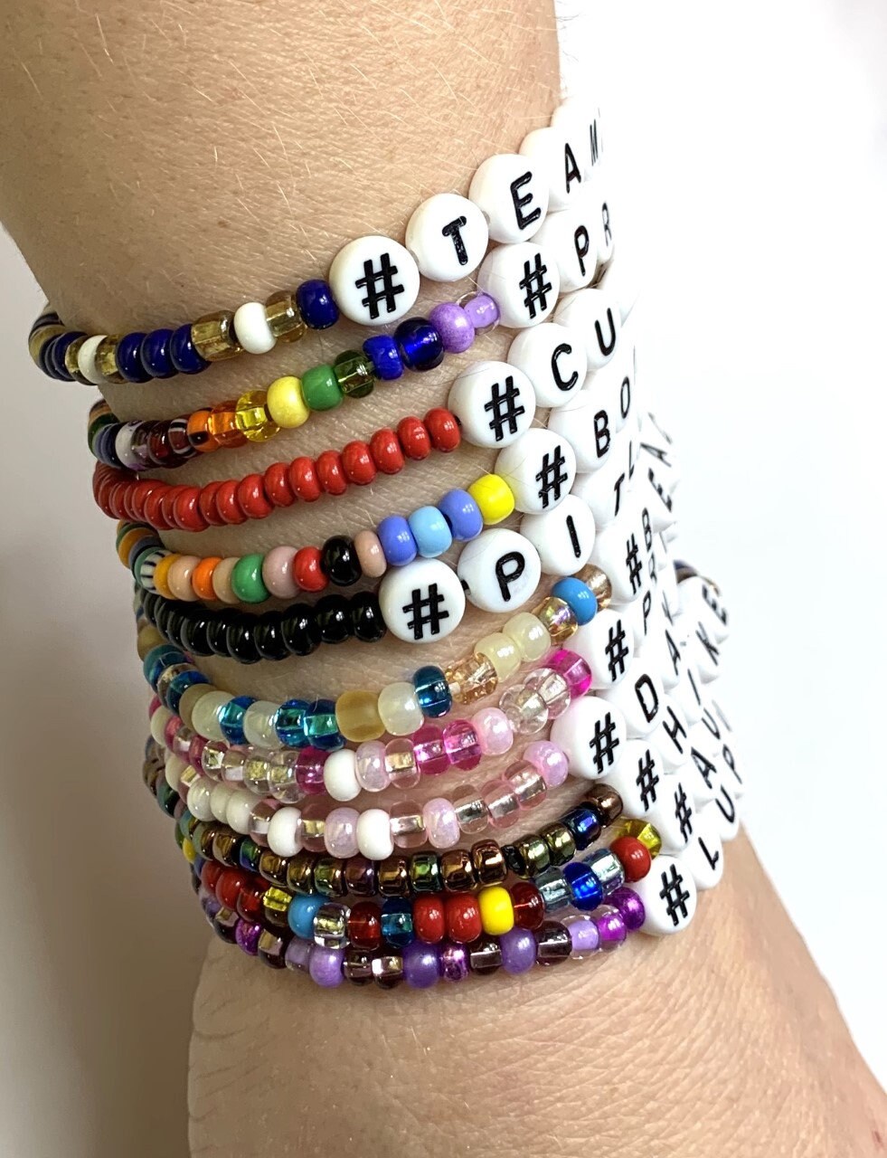 Kids/adults Friendship Bracelet Name or Slogan Seed Beads, Alphabet and  Numbers Beaded Elastic Bracelet Made to Order Custom Order 