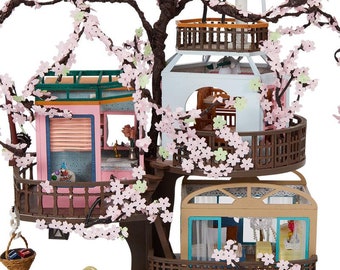Enchanting Miniature Sakura Tree House by Crafts  Co A Blossoming Haven of Delight Crafts  Co miniature house Nice Gift for Kids Girls Boys