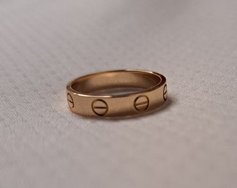 Cartier Love Collection Schmaler 18K Rose Gold Bandring Größe 5