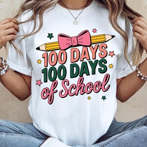 Coquette Bow 100 Days of School Pencil PNG, 100 Days of School Png, School Teacher Png, School Teacher Png, Girls 100th Day