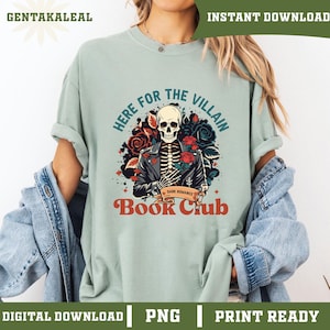 Here for the Villain PNG, Spicy Dark Romance Art, Gothic Fantasy Book Club Clipart, Morally Grey Aesthetic, Anti-Hero Digital Design SVG image 3