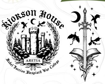 Casa Xaden Riorson SVG PNG, Camisetas de Iron Flame Png, Diseño retro de jinete de dragón, Violet Sorrengail Svg, Camiseta de Fourth Wing con temática de libros Png