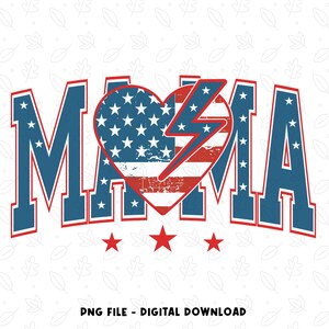 Retro American Mama & Mini PNG, Patriotic 4th of July Shirt Png, Vintage USA Flag Design, family matching Celebration Shirt Designs, USA Mom