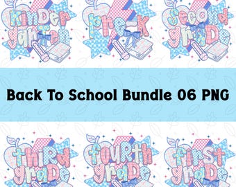 Preppy Back To School Bundle, Kindergarten, First Day Of School, Kindergarten Pre-k 1st 2nd 3rd Grade Png, Back To School PNG