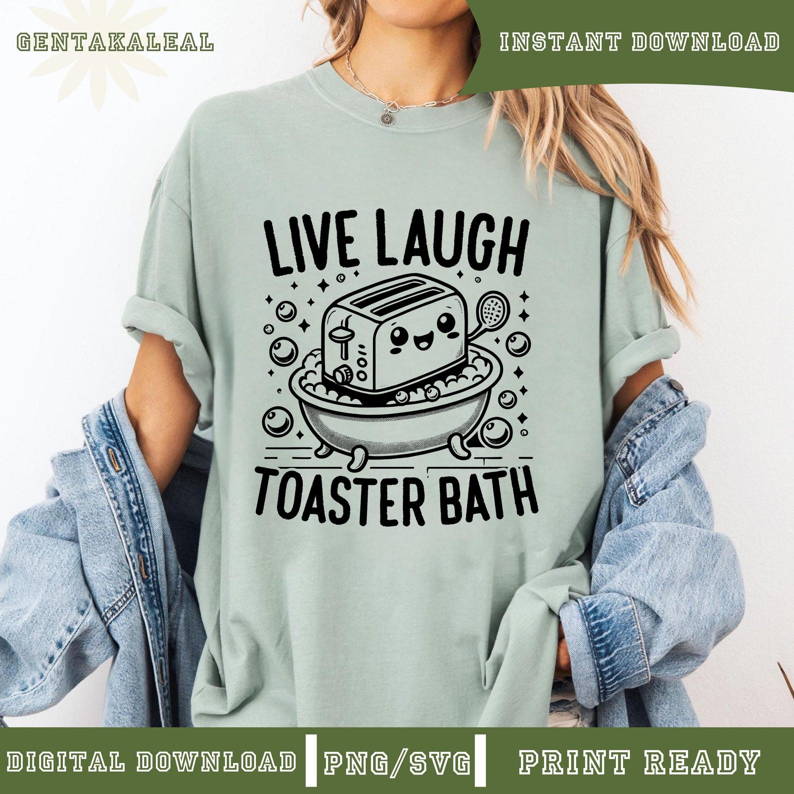 Toaster Bath Icon Live Laugh Toaster Bath SVG PNG, Bread Toast Bath Tub Svg, Funny ...