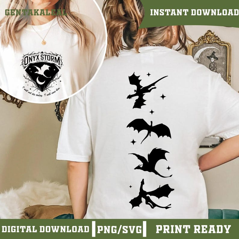 Onyx Storm Brave The Dark SVG PNG, Fourth Wing Series Shirt Design For Fan, Sorrengail Dragon Rider Png, Gift For Book Lover, Fourth Wingg image 6