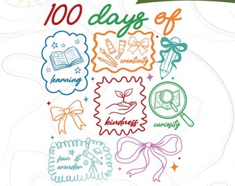 Coquette Bow 100 días de escuela lápiz png svg, 100 días de escuela png, pincelada 100 días de escuela png, Maestro 100 días