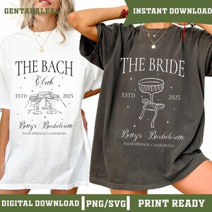 The Bach Club Bachelorette Png Svg, posizione personalizzata e nome per l'addio al nubilato PNG, magliette regalo di lusso per l'addio al nubilato del Social Club immagine 4
