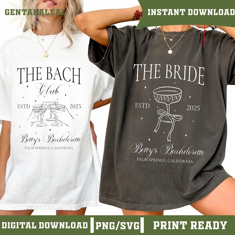 The Bach Club Bachelorette Png Svg, posizione personalizzata e nome per l'addio al nubilato PNG, magliette regalo di lusso per l'addio al nubilato del Social Club immagine 4