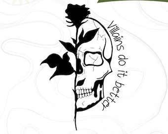 Villains Do It Better SVG PNG, Retro Floral Skeleton Svg, Dark Romance Reader Shirt Design, Villain Sublimation Cricut, Book Lover Design