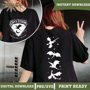 Onyx Storm Brave The Dark SVG PNG, Fourth Wing Series Shirt Design For Fan, Sorrengail Dragon Rider Png, Gift For Book Lover, Fourth Wingg image 7