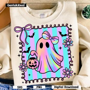 Preppy Halloween Ghost Png, Cute Boo Ghost Coquette Png, Girly Halloween Shirt Design, Floral Spooky Season Png, Spooky Pumpkin Sublimation