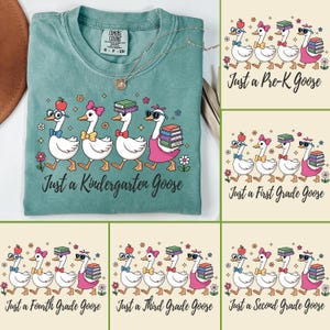 Back to School Goose PNG Bundle, Coquette Teacher First Day of School Shirt Design, Preppy Floral Sublimation, Pre-k 1st/2nd/3rd/4th Grade