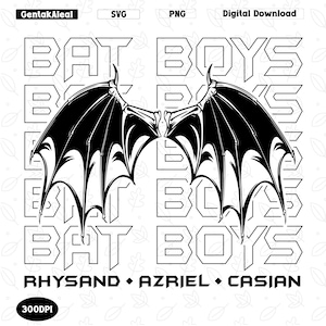 The Bat Boys PNG, Acotar Bookish Shirt Designs, The Night Court Illyrians, A Court of Thorns and Roses Rhysand Cassian Azriel PNG