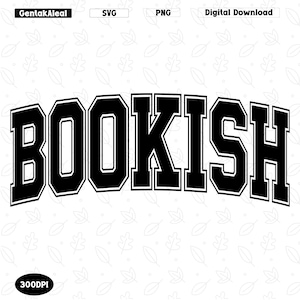 Bookish Png & Svg, Book Lover Design, Vintage Bookworm Png, Book Reader Png