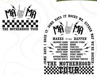 The Motherhood Tour SVG, Some Days I Rock It, Either Way Were Rockin, Retro Mama, Funny Mama Shirt PNG, Funny Mama Shirt PNG
