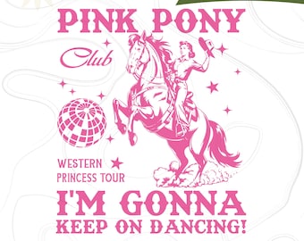 Pink Pony Club PNG, Cowgirl Horse Design, Western Sublimation Art, Country Girl, Rodeo Digital Download, Horse Girl PNG, Western Pink Art