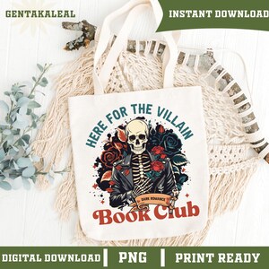 Here for the Villain PNG, Spicy Dark Romance Art, Gothic Fantasy Book Club Clipart, Morally Grey Aesthetic, Anti-Hero Digital Design SVG image 6
