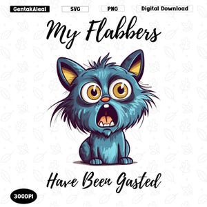 My Flabbers Have Been Gasted SVG PNG, Vintage Retro Funny Cat Design, Trendy Sarcastic Cat Svg Png