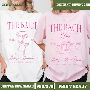 The Bach Club Bachelorette Png Svg, Custom Location And Name Bachelorette Party PNG, Social Club Luxury Bachelorette Party Gift Shirts