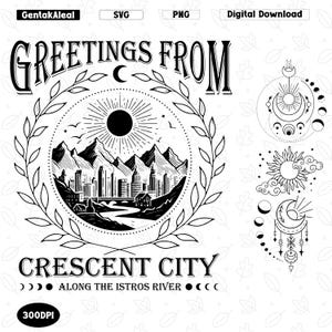 Greetings From Crescent City SVG, Retro Crescent City Fan Shirt PNG, Vintage Crescent Postal Service, SJM Merch, Trendy Bookish Shirt Design