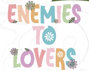Enemies To Lovers Png & Svg, Reading Bookish, Book Lover Png, Book Svg, Reading Book, Romantasy Png
