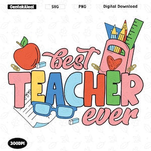 Bester Lehrer aller Zeiten Png svg, Schulanfang Lehrer Design, Lehrer-Shirt-Design, Schulanfang, erster Schultag Png, Schulanfang