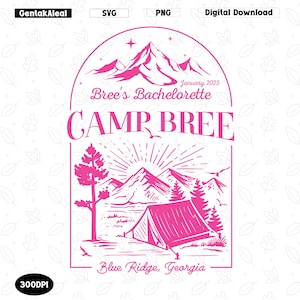 Personalized Camp Bachelorette PNG, Custom The Cabin Crew Hikinng Bridal Party SVG, Match Mountain Bride Shirts, Outdoorsy Bachelorette png