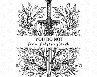 You Do Not Yield Throne of Glass Svg Png, Throne of Glass Merch Shirts Design, Aelin Galathynius, SJM Book Merch, Manon Blackbeak