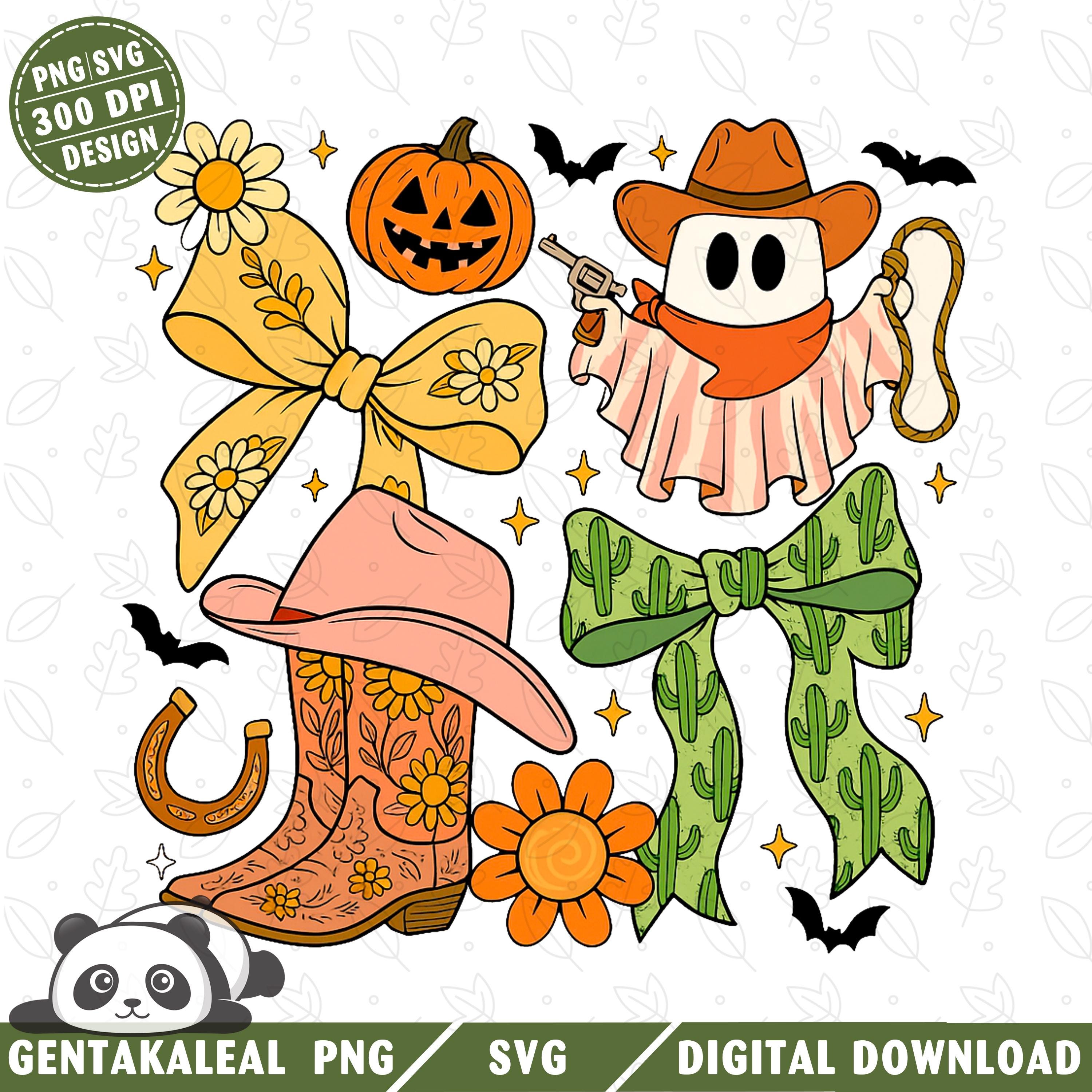 Cowboy Ghost Png, Western Halloween Png, Cute Ghost Png, Retro Fall Png ...