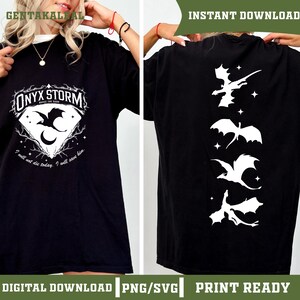 Onyx Storm Brave The Dark SVG PNG, Fourth Wing Series Shirt Design For Fan, Sorrengail Dragon Rider Png, Gift For Book Lover, Fourth Wingg image 3