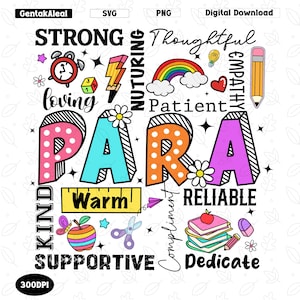 Para Appreciation Png, Back To School Png, Paraprofessional Sublimation Png, First Day of School Png, Teacher Gift, Kindergarten Teacher Png
