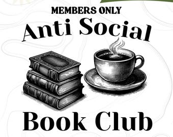 Club de lecture anti-social PNG, sublimation de lecteur introverti, conception de chemise livresque, romance vintage, amateur de livres ondulés rétro téléchargement numérique