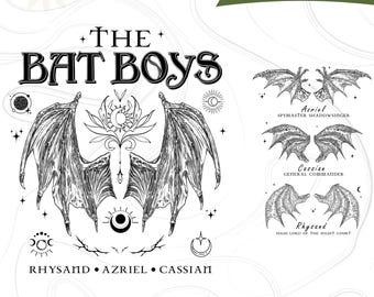 The Bat Boys Wings PNG SVG, The Night Court Illyrians SVG, Acotar Bookish Shirt Design, A Court of Thorns and Roses Rhysand Cassian Azriel