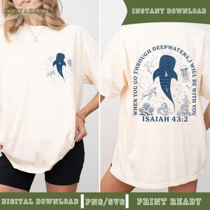 When You Go Through Deep Waters I Will Be With You Summer Png, Trendy Summer Png, Aesthetic Beach Png, Beach Png, Summer Png