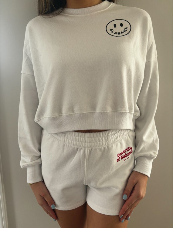 College Sweat suit- shorts & crewneck, tailgate, school spirit, college merch