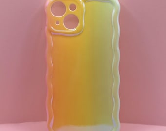 Opal Rainbow Phone Case – Irredescent Wavy Edge, Ombre Design | Cute Aesthetic, Shockproof TPU for iPhone 13, 14, 15 & Pro Models