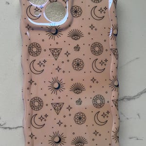 holographic phone case with celestial print