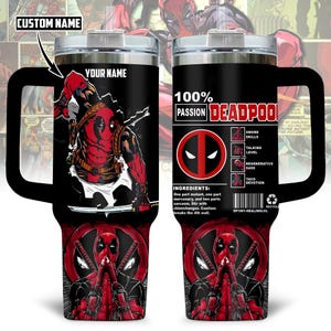 Benutzerdefinierter Deadpool-Becher 40Oz, Superhelden-Becher, Film-Kaffeebecher, Deadpool und Wolverine-Becher, Deadpool-Isolierbecher