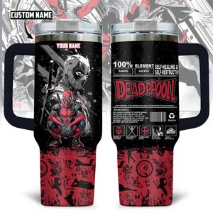 Benutzerdefinierter Deadpool und Wolverine Becher, Deadpool 40oz Becher, Superhelden Isolierbecher, Magic Kingdom Edelstahlbecher