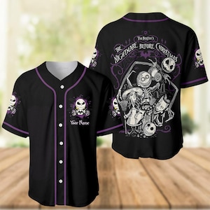 Personalized Jack Skellington Jersey Shirt, Custom Jack Skellington Baseball Jersey, Halloween Baseball Shirt, Disney Halloween Shirt