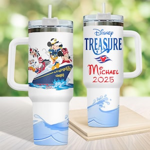 Custom Disney Treasure 2025 Tumbler 40Oz, Disney Cruise Tumbler, Mickey And Friends Cruise Tumbler, Mickey Mouse Coffee Insulated Cup