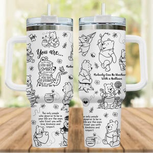 Bicchiere Winnie the Pooh da 40 oz, Bicchiere da caffè Pooh e i suoi amici, Bicchiere termico Disney, Bicchiere Winnie the Pooh e Ih-Oh Pimpi e Tigro