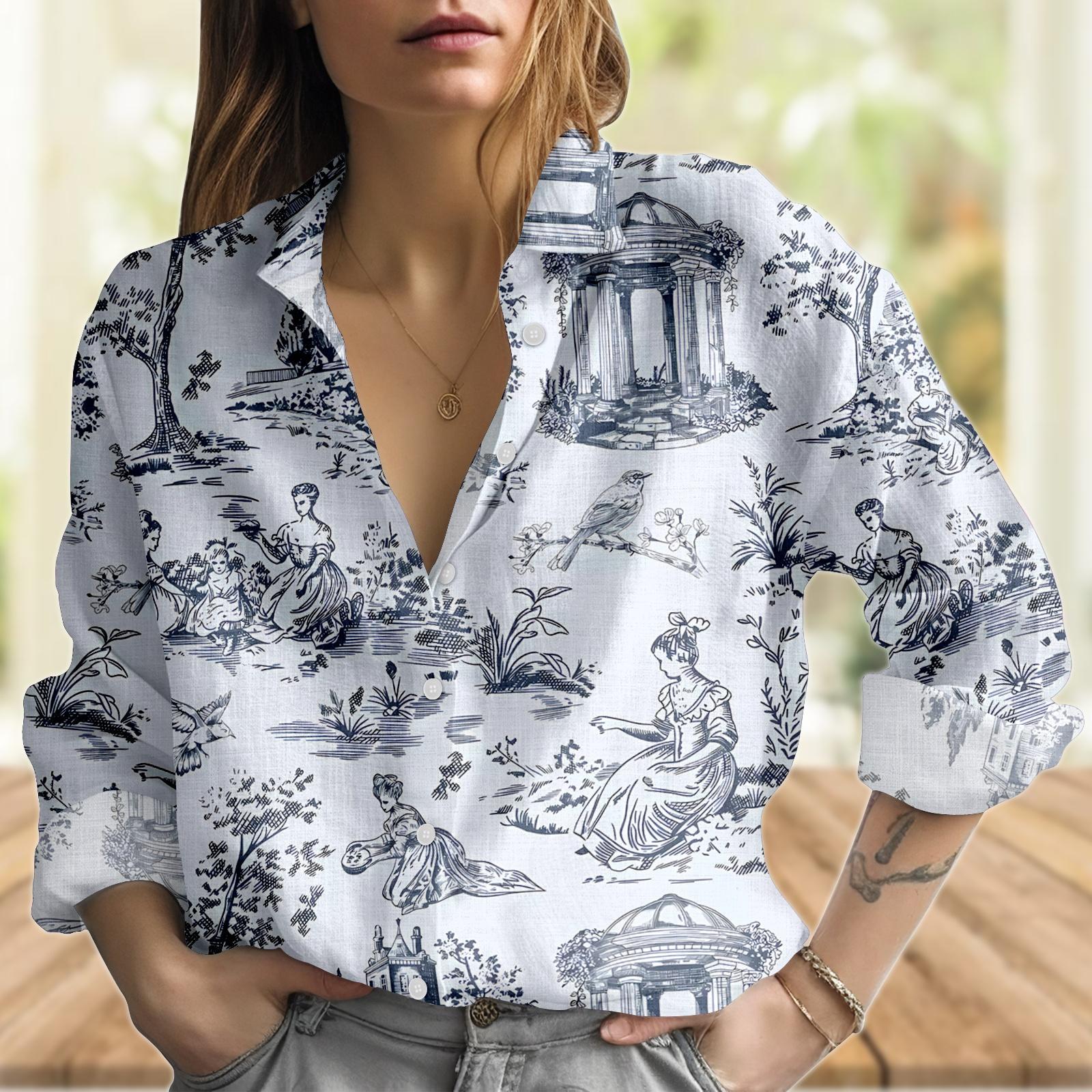 Toile De Jouy Blouse - Etsy