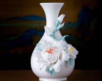 Preserved flower vase | Light luxury ornaments | Ceramic ornaments | Living room ornaments | Home art decorations | Housewarming gifts