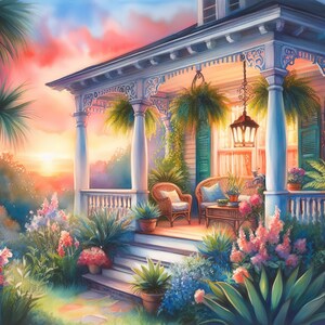 Southern Sunset Porches Shabby Chic, Digital Art, Card Making ...