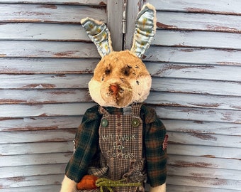 MUSTARD SEED ORIGINALS-Peter Rabbit-Primitive Bunny-Bunny Rabbit-Spring-Spring Rabbit-Handmade Rabbit-Rabbit-Primitive Rabbit-Easter Bunny